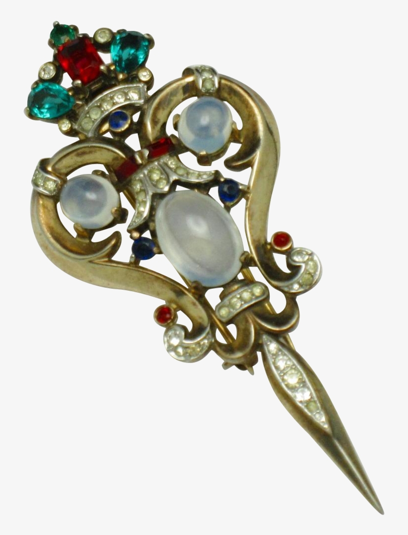 Trifari Sterling Alfred Philippe 1948 Talisman Scepter - Crystal, transparent png download