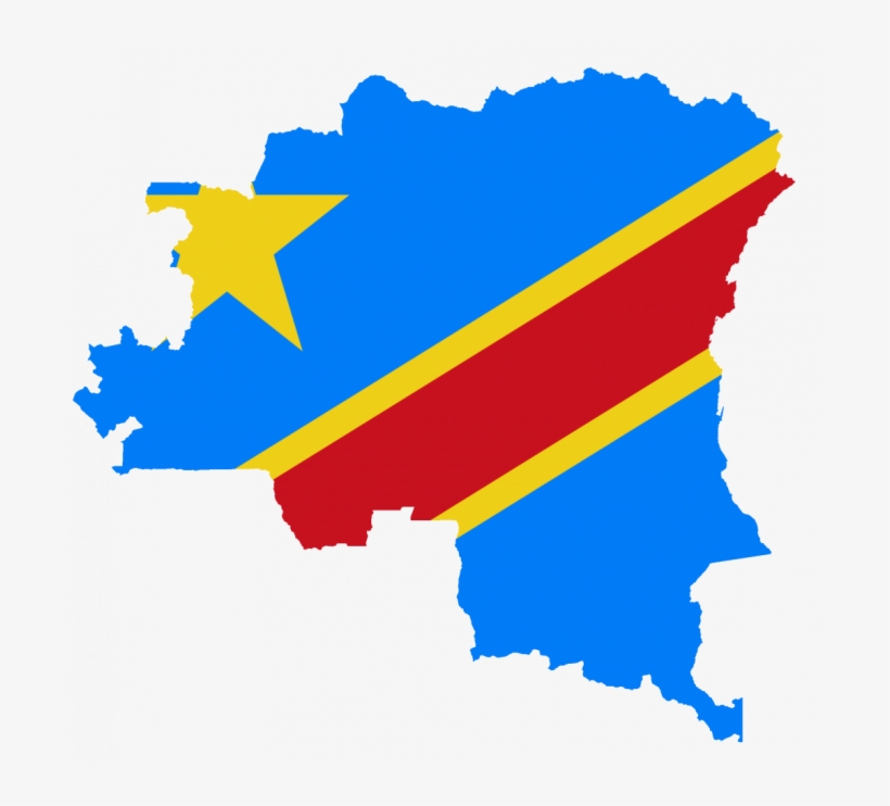 Share - Democratic Republic Of Congo Flag Map, transparent png download