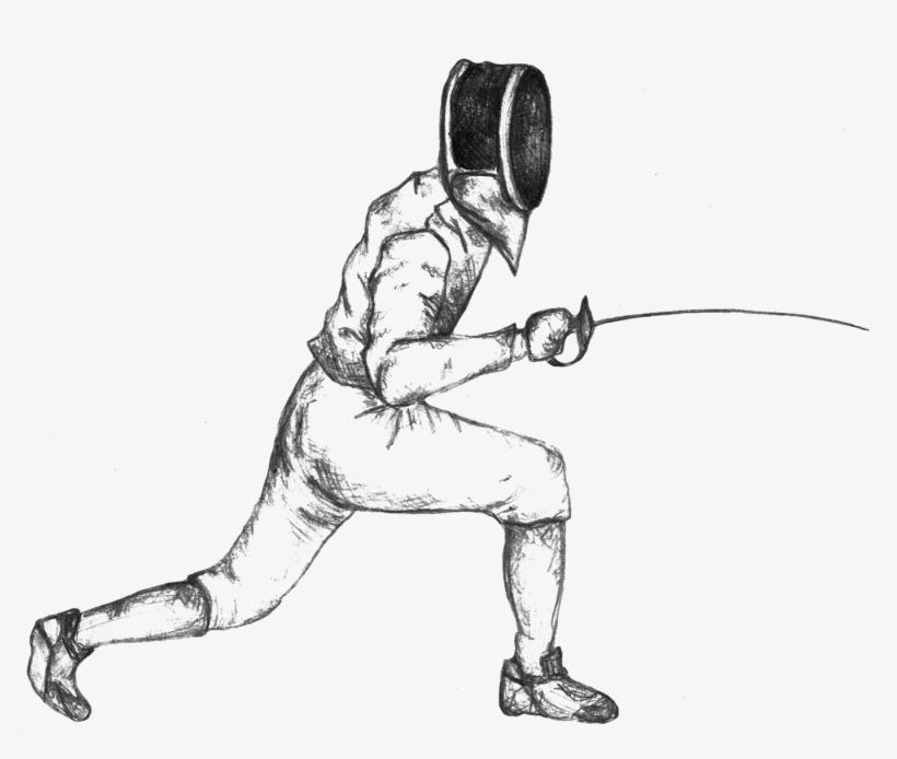 Phs Fencing's Fourth Year Comes To A Close As Fencers - Fencing Epee Drawing Lunge, transparent png download
