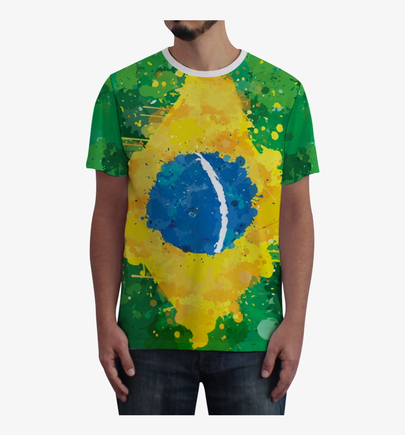 Camiseta Fullprint Bandeira Do Brasil De Incantiana - Camiseta Irmao Do Jorel, transparent png download