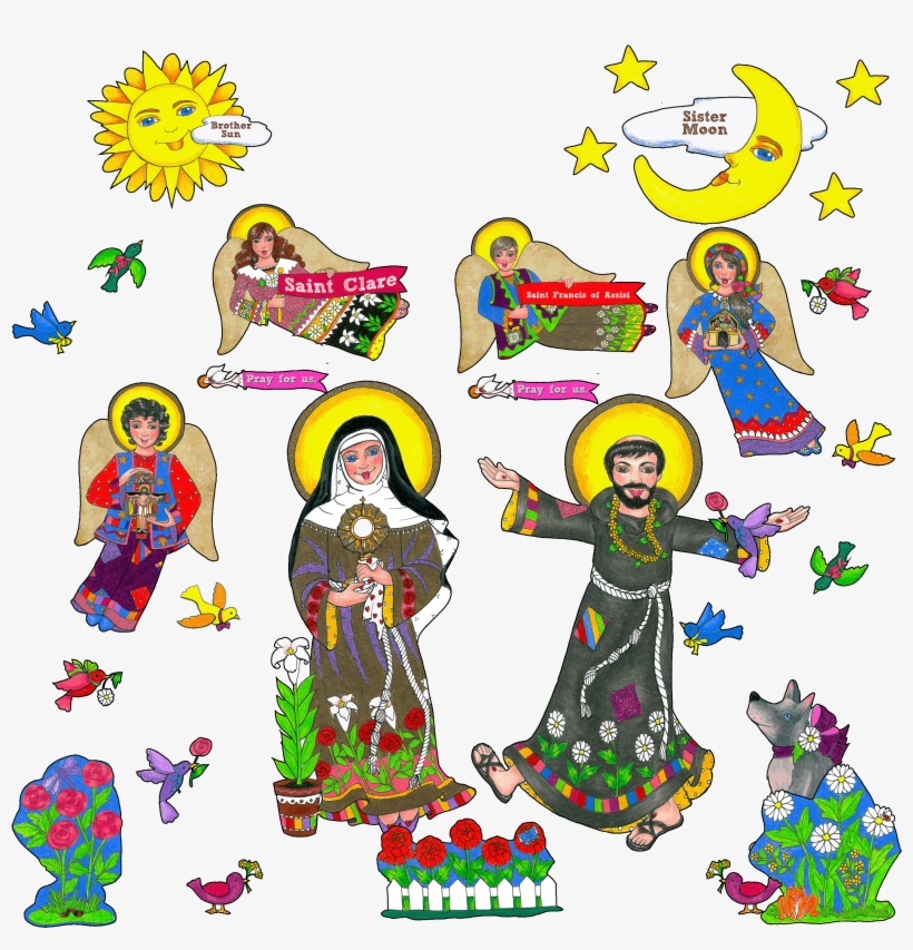 Boho Saint Francis & Clare Combo Product Llco192, transparent png download