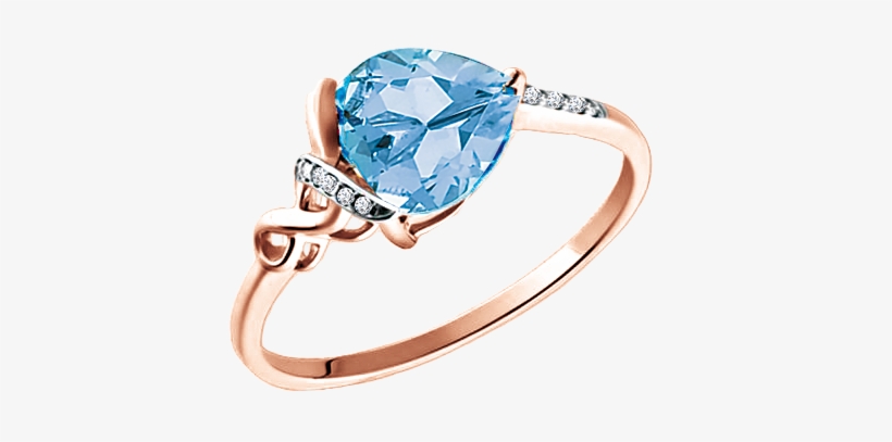 Lady´s Ring In Red Gold Of 585 Assay Value With Blue - Engagement Ring, transparent png download