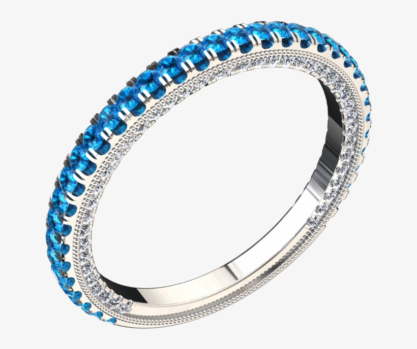 Modern Style Blue Topaz And Diamond Ring In 14k Gold - Bangle, transparent png download
