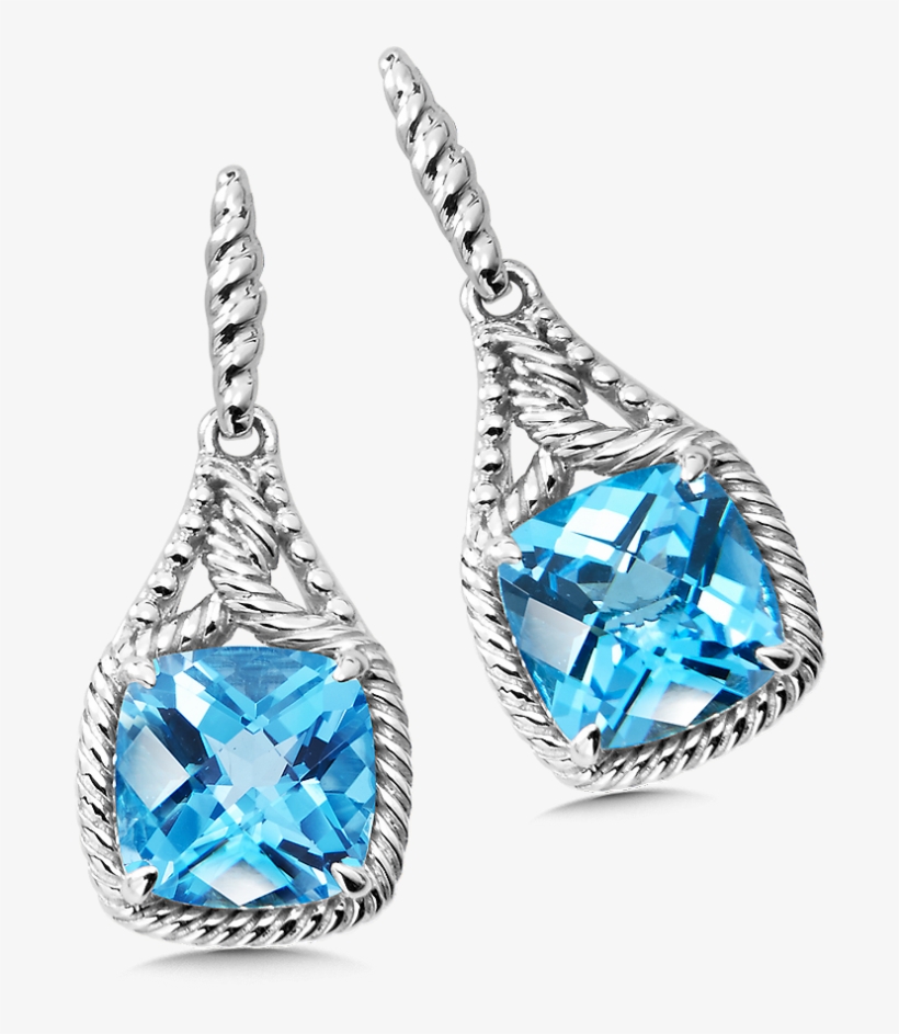 Blue Topaz Post Earrings - Earrings, transparent png download