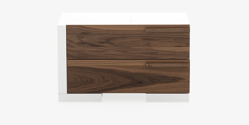 Image For Brown And White Birch Wood Nightstand - Drawer, transparent png download