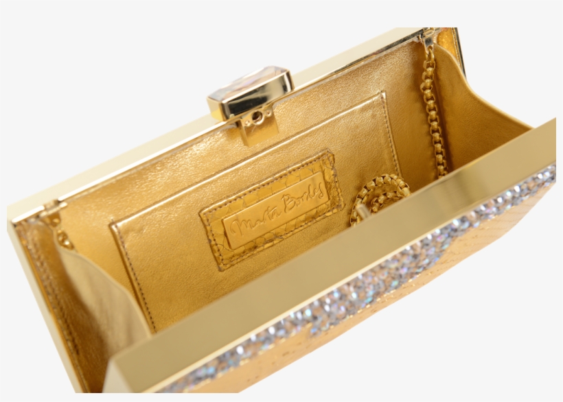 Stunning Delia Rectangle Gold Metal Structured Clutch, transparent png download