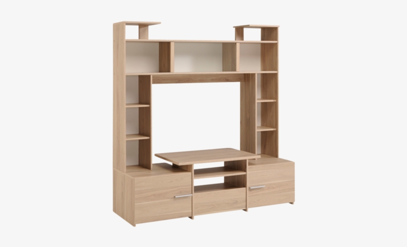 Muebles De Madera Png - Oak Tv Wall Unit, transparent png download
