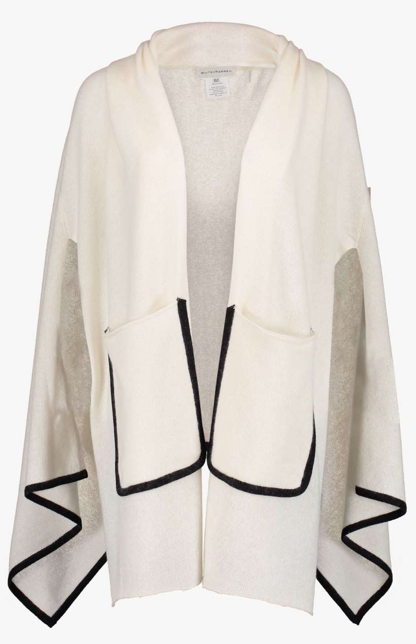 Contrast Tipped Cape White/black - Clothes Hanger, transparent png download