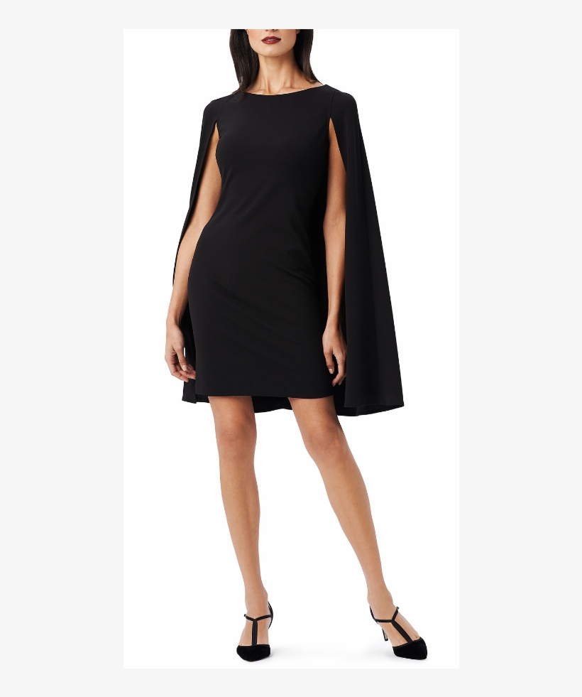 Adrianna Papell Structured Cape Sheath Cocktail Dress - Dress, transparent png download