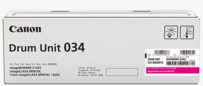 Magenta Ink Drum 034 Printer Accessory - Canon, transparent png download