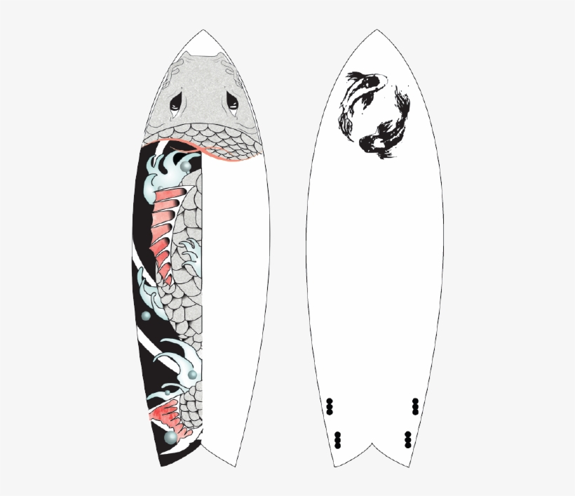 Combo Koi-01 - Surfboard, transparent png download