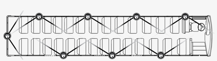 Camera Angles 8 Cams - School Bus Inside Layout, transparent png download