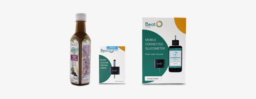 Smartphone Glucometer With Strips - Glass Bottle, transparent png download