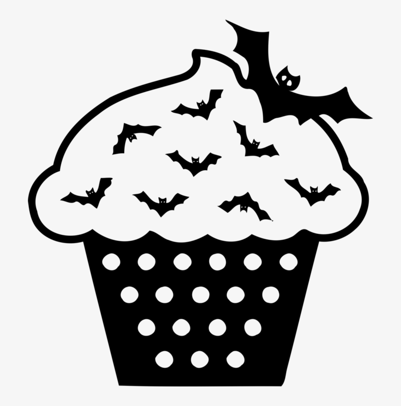 Frosting Clipart Cack - Cupcake Black Clipart, transparent png download