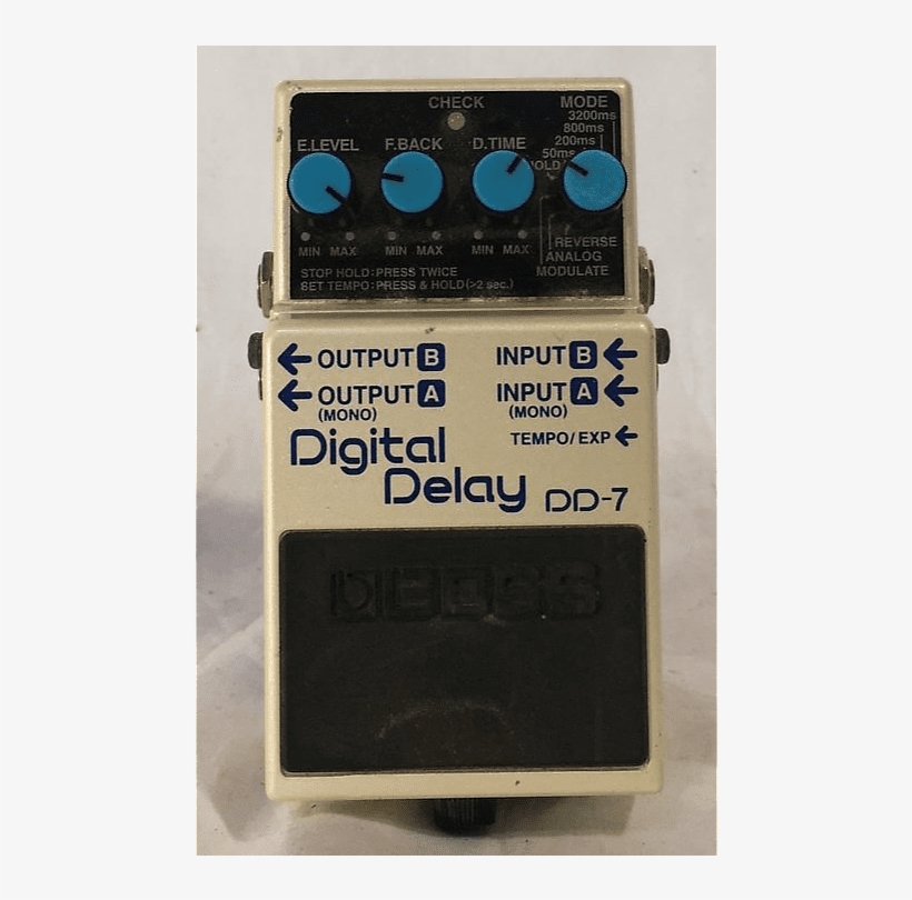 Boss Dd7 Digital Delay Effect Pedal White - Boss Digital Delay Dd 7, transparent png download