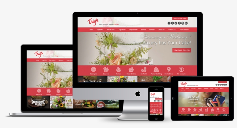 Image Of Responsive Web Design For Trig's Grocery Store - Gadget, transparent png download