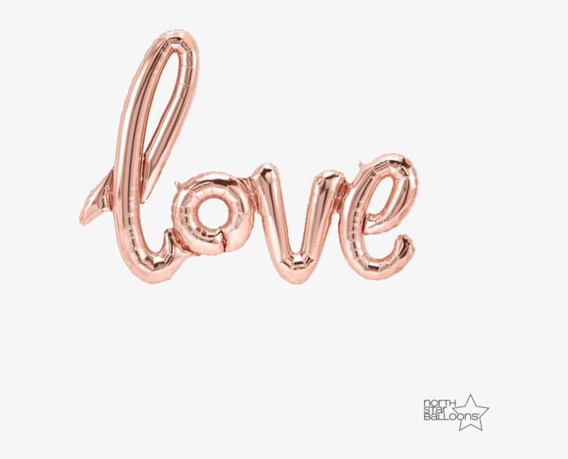Air-filled Rose Gold “love” Foil Balloon Letters - Love Foil Balloon Png, transparent png download