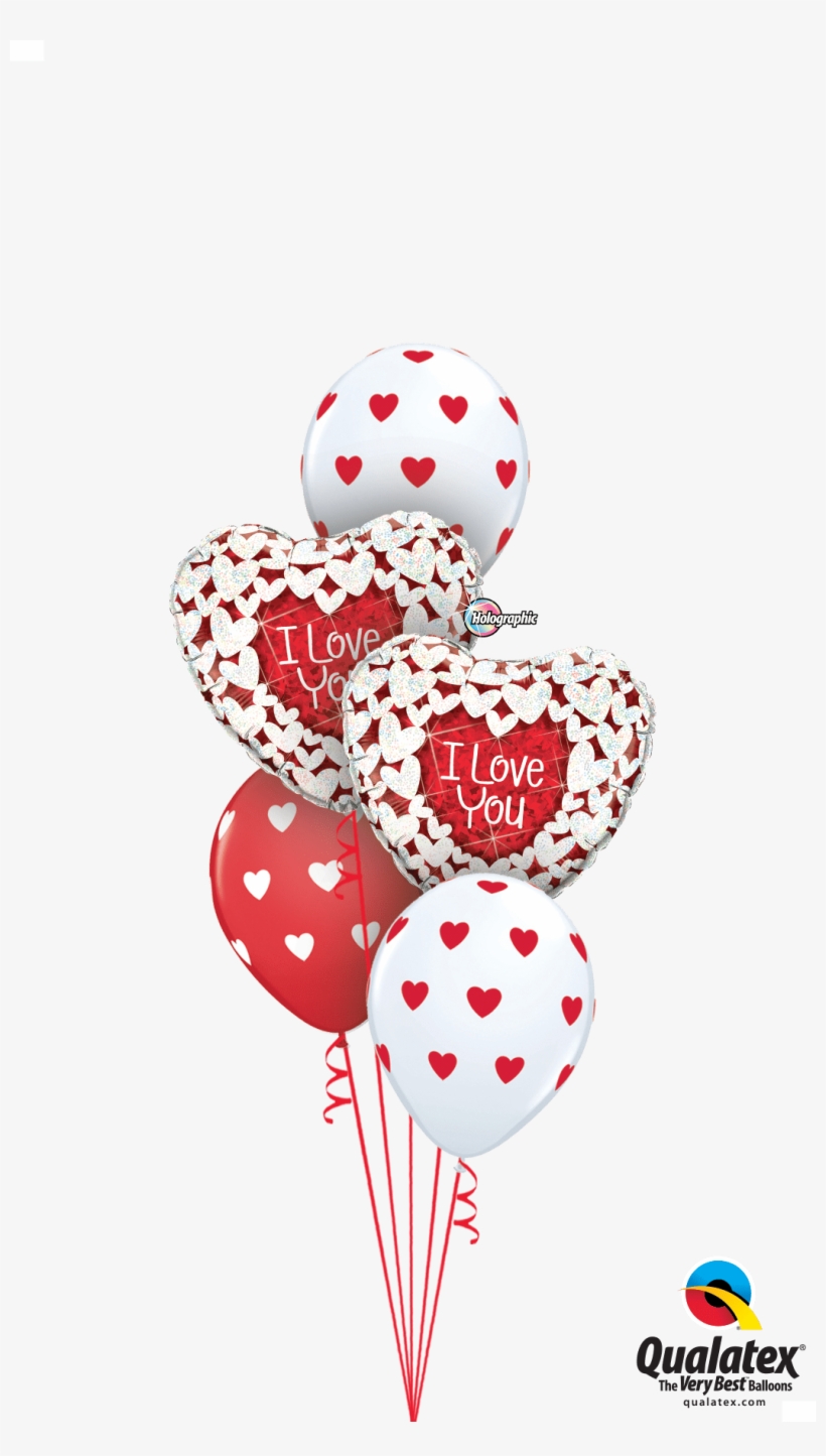 I Love You Glittering Hearts Balloon Bouquet - Ljubavni Baloni, transparent png download