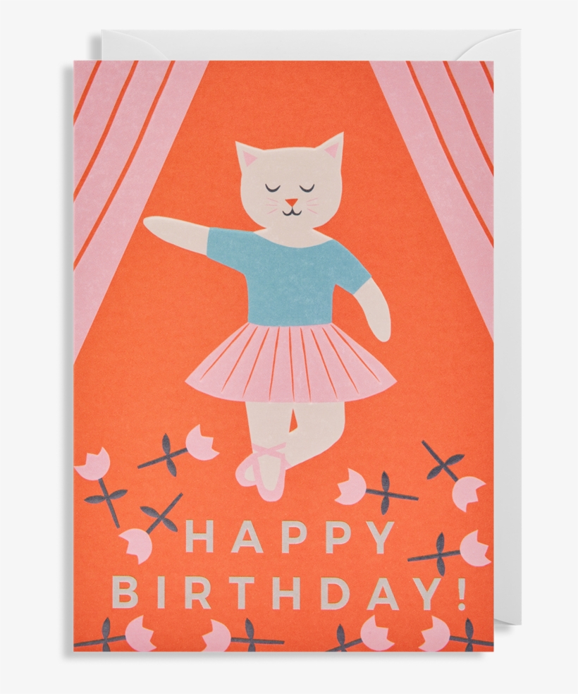 Happy Birthday Cat Card By Naomi Wilkinson Lagom Design - Illustration, transparent png download
