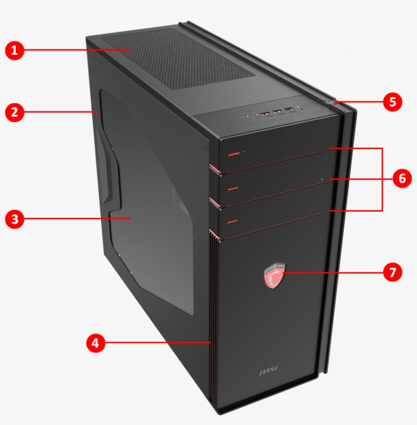 Connectivity - Msi Codex X 032us, transparent png download