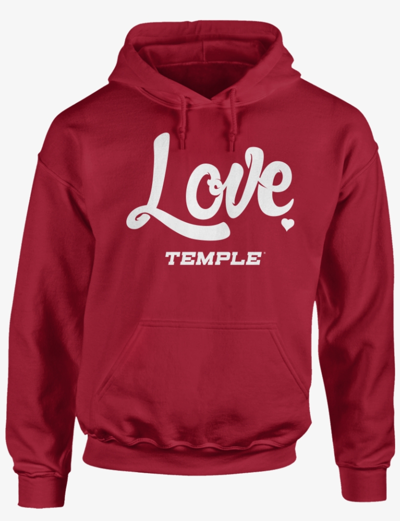 Love Temple University - Red White Hoodie, transparent png download