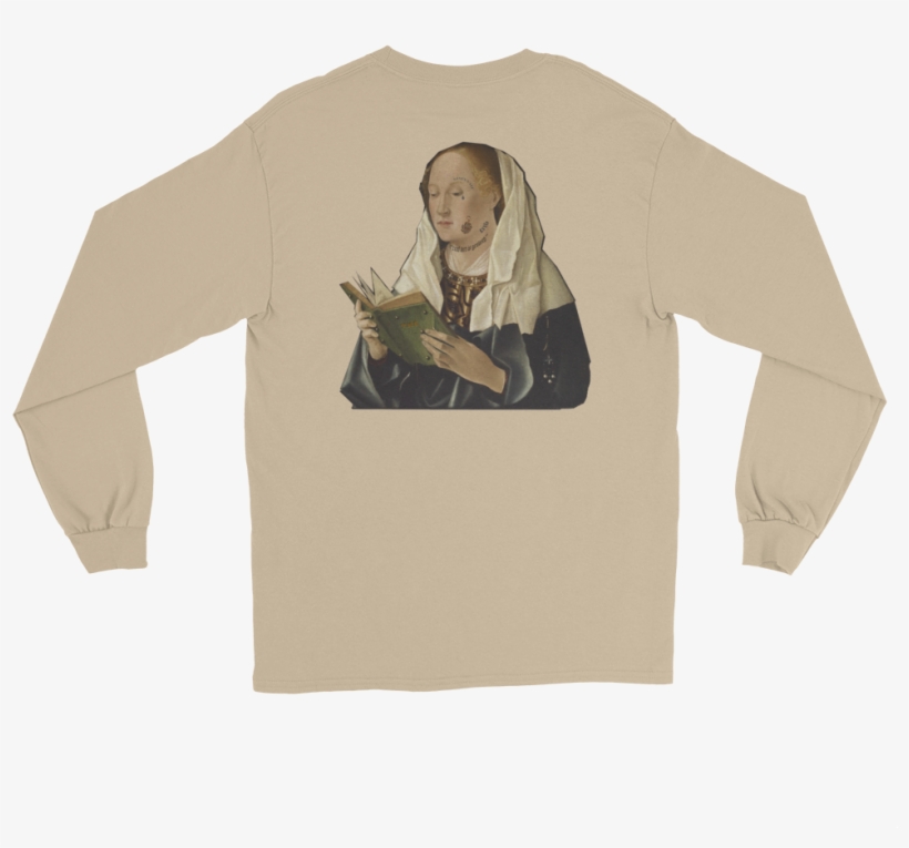 Reading Virgin Mary Long Sleeve Tee - Long-sleeved T-shirt, transparent png download