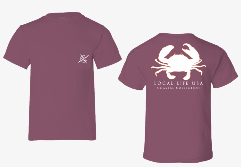 Crab Outline Short Sleeve Tee - T-shirt, transparent png download