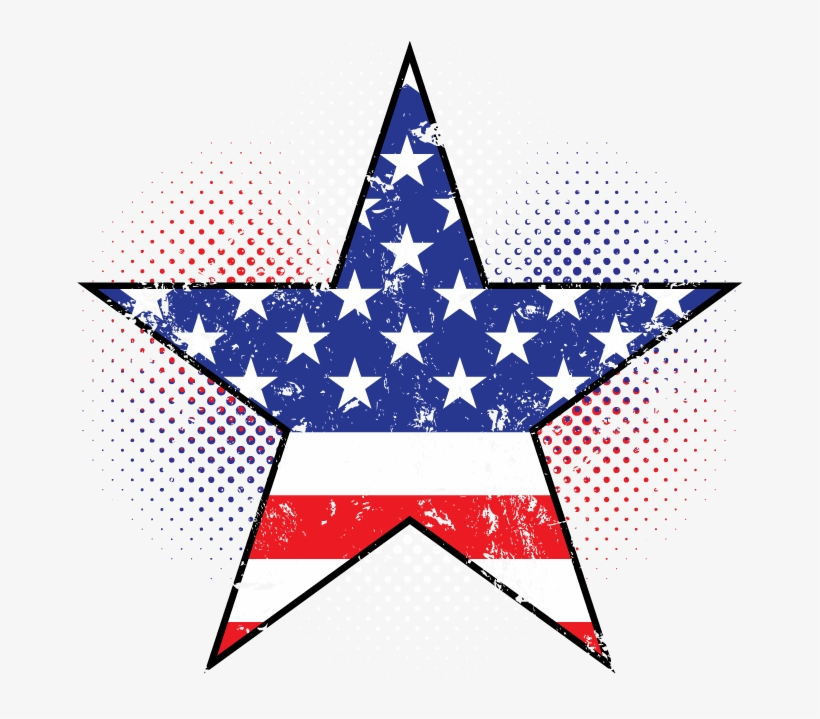 Usa Flag Map Outline T-shirt - Illustration, transparent png download