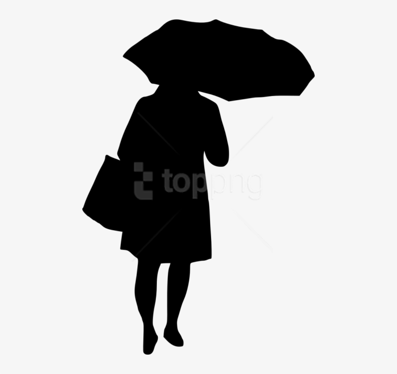 Free Png Woman Umbrella Silhouette Png - Silhouette Old Woman Png, transparent png download