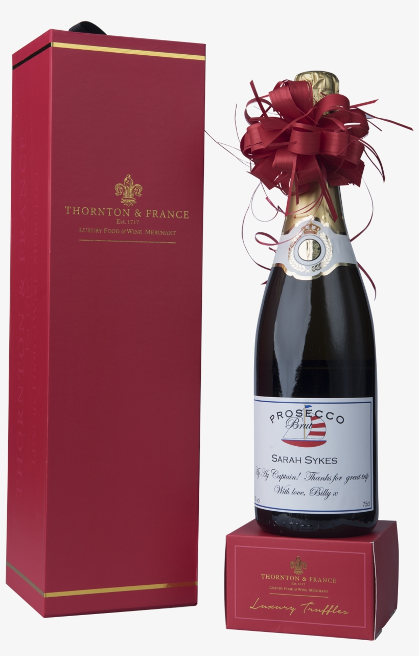 Personalised Champagne And Truffle Gift Set - Glass Bottle, transparent png download