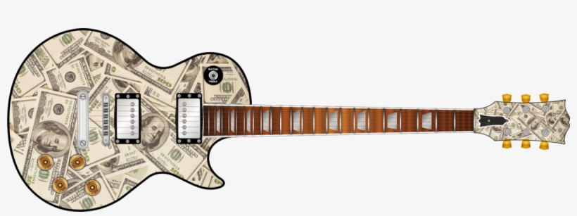 Dollar Bills Guitar Wrap Skin - Electric Guitar, transparent png download