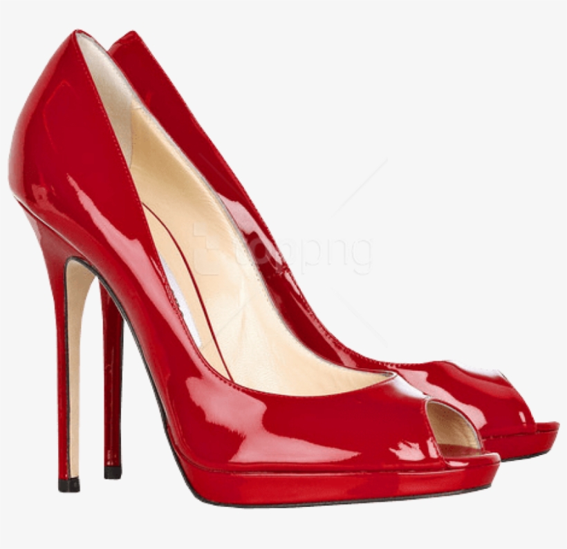 Free Png Red Female Heels Png Images Transparent - Jimmy Choo Red Peep Toe Pumps, transparent png download