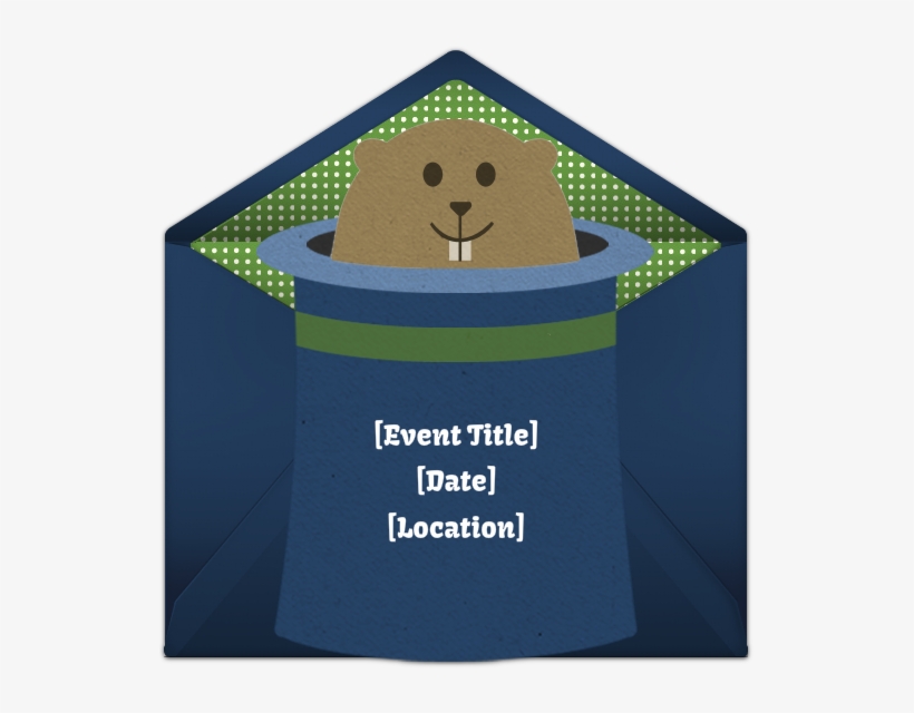 Groundhog Top Hat Online Invitation - Punxsutawney Phil, transparent png download