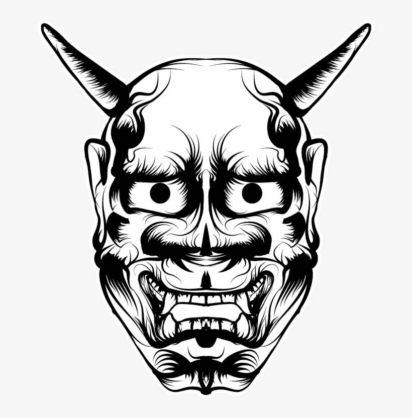 Drawn Mask Horse - Hannya Mask Illustration, transparent png download