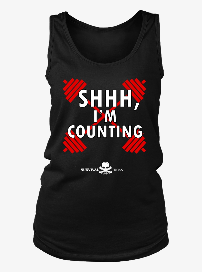 Shhh, I'm Counting T-shirt - Active Tank, transparent png download