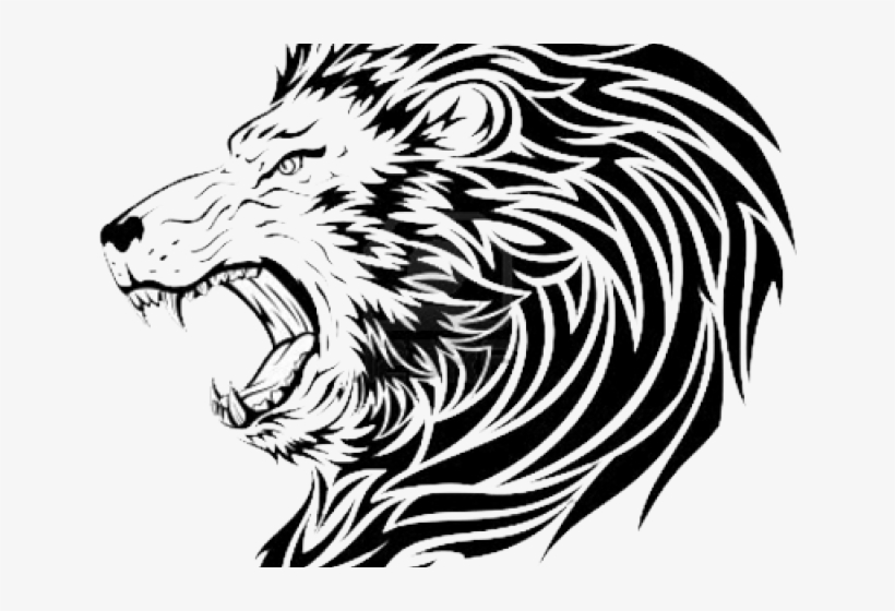 Lion Head Tribal Designs, transparent png download