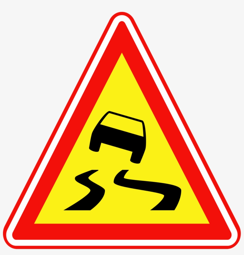 Korean Traffic Sign - Traffic Sign Slippery Road, transparent png download