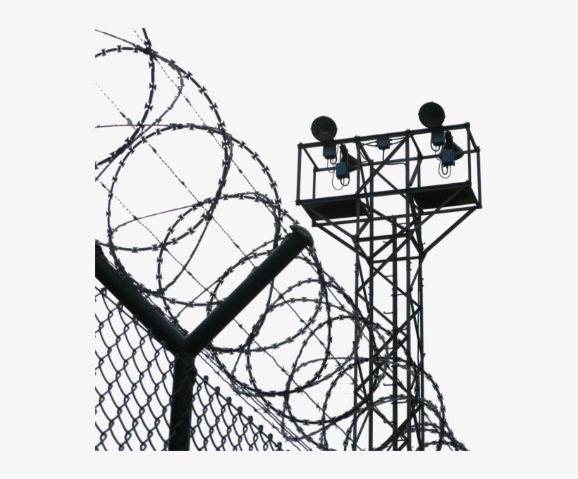 Barbed Wire And Jail Lookout - Sluzby Wieziennej, transparent png download