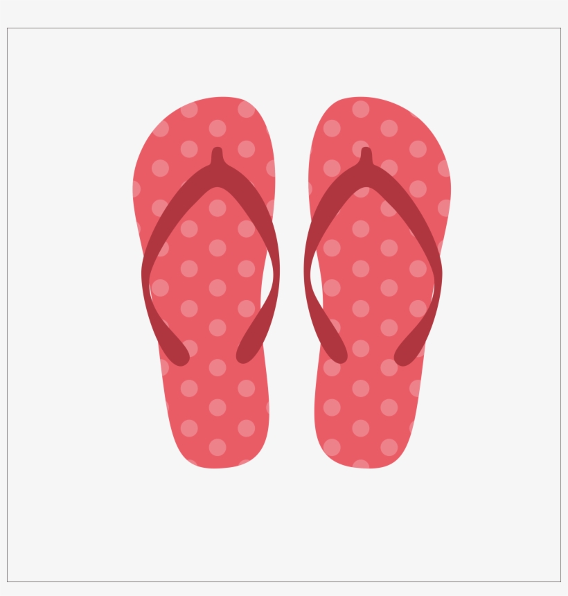 Slipper Flops Beach Flat Design Sandals Flipflops - Flip Flops Flat Design, transparent png download