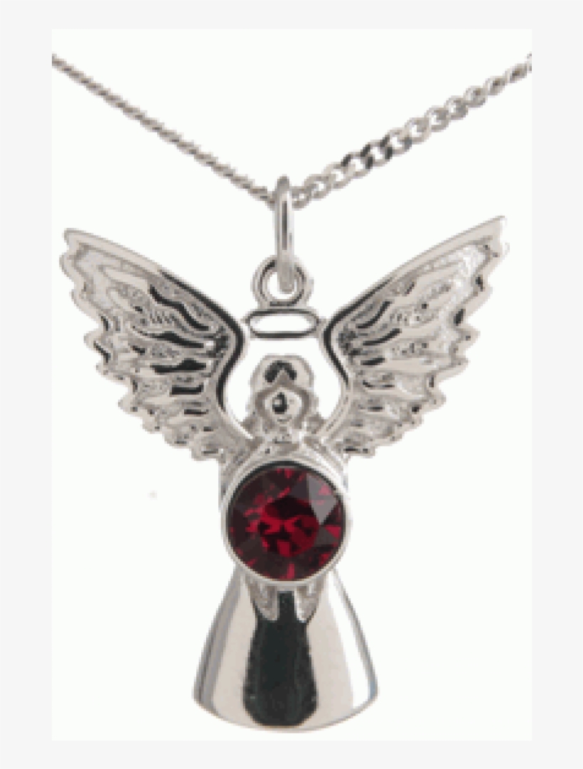 Garnet Guardian Angel Necklace - Necklace, transparent png download