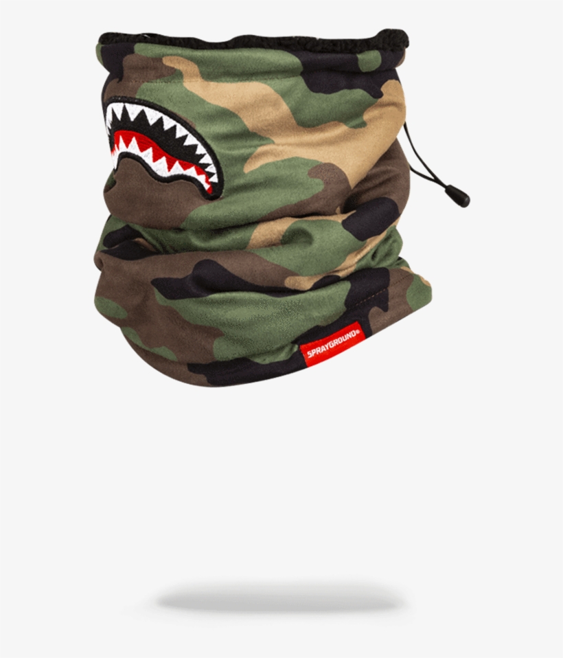Sprayground- Camo Shark Neck Warmer Ski Mask - Neck Gaiter, transparent png download
