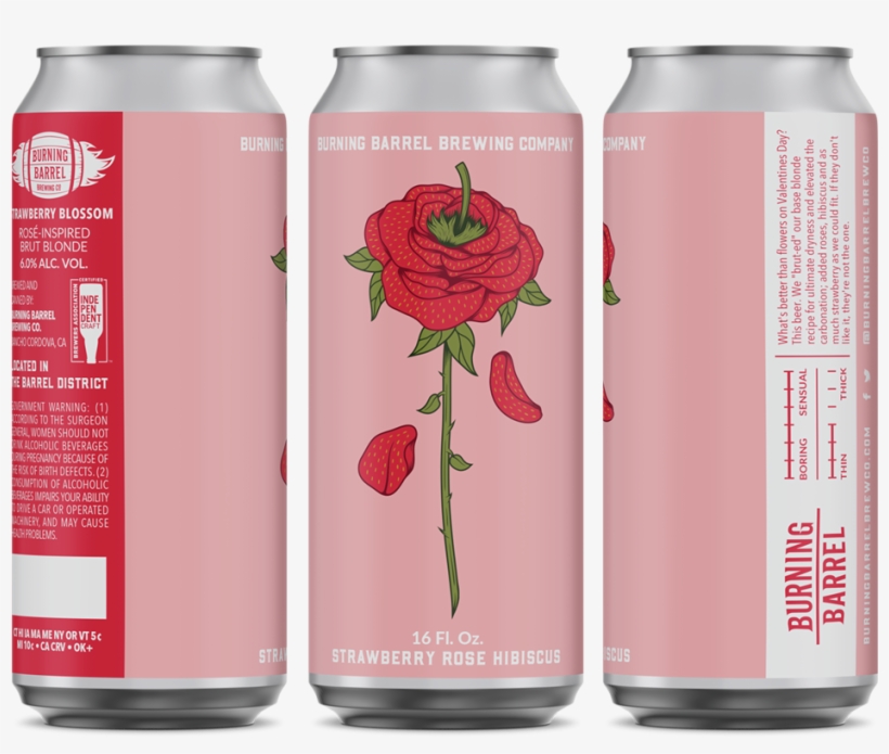 Strawberry Blossom 3 Can Mockup - Bottle, transparent png download