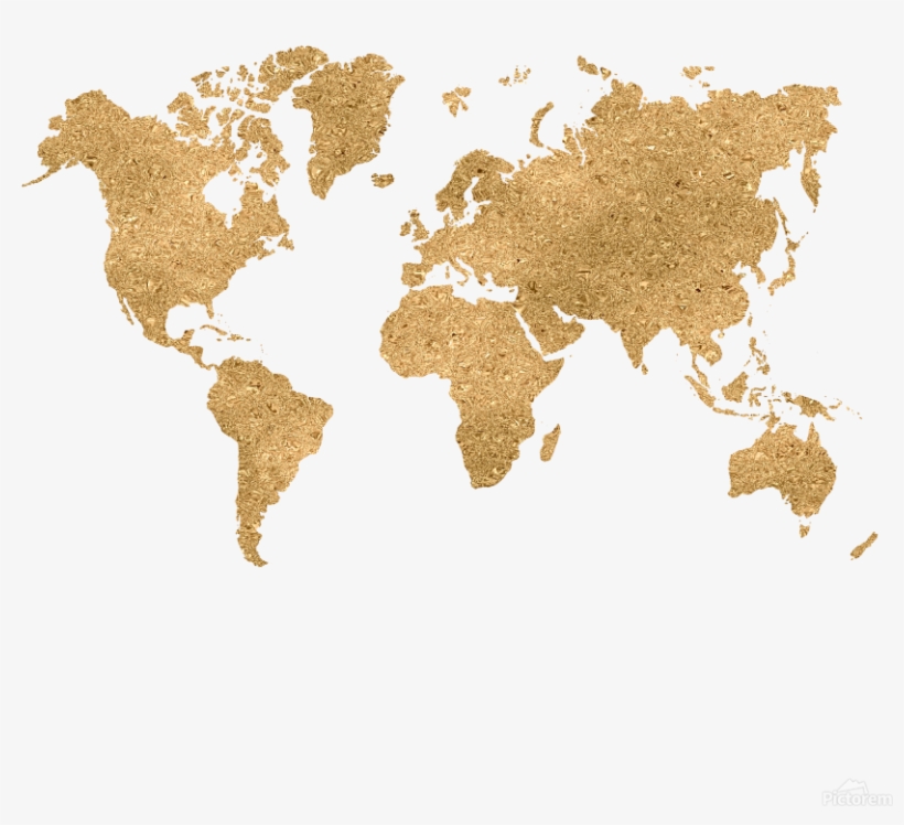 Canvas Print - World Map, transparent png download