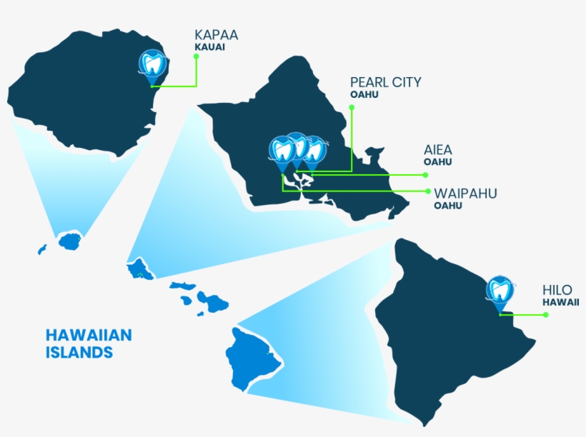 5 Convenient Locations - Hawaii Map, transparent png download
