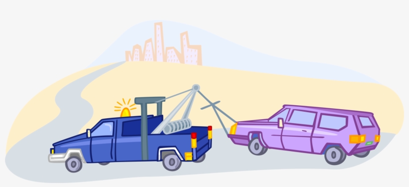 Vector Illustration Of Tow Truck Wrecker Recovery Vehicle, transparent png download