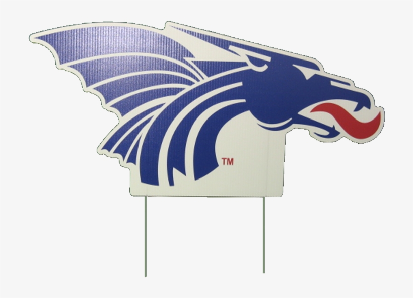 Lawn Sign With A Big Blue Dragon On White Background - Hutchinson Community College Mascot, transparent png download