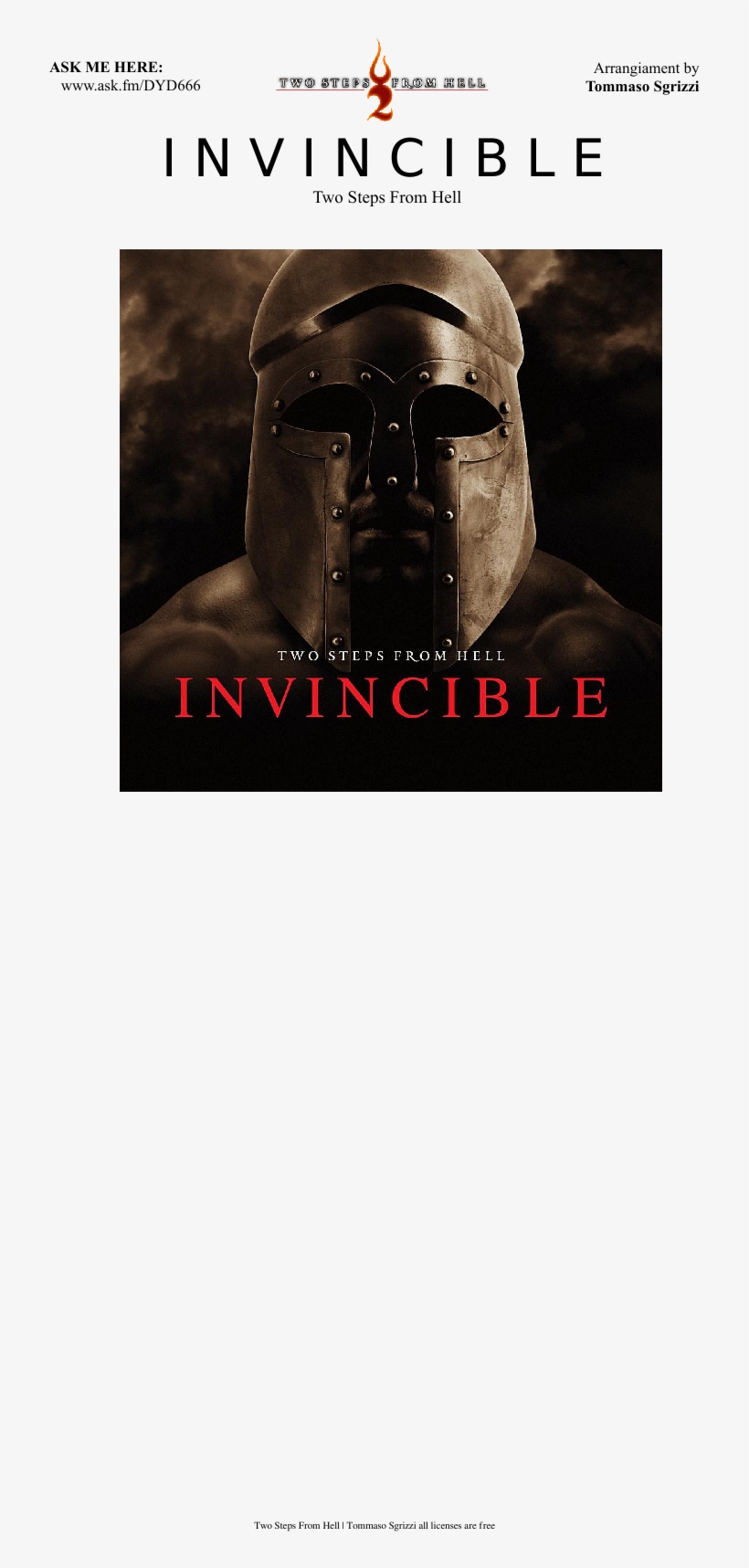 I N V I N C I B L E Sheet Music Composed By Arrangiament - Two Steps From Hell Invincible, transparent png download