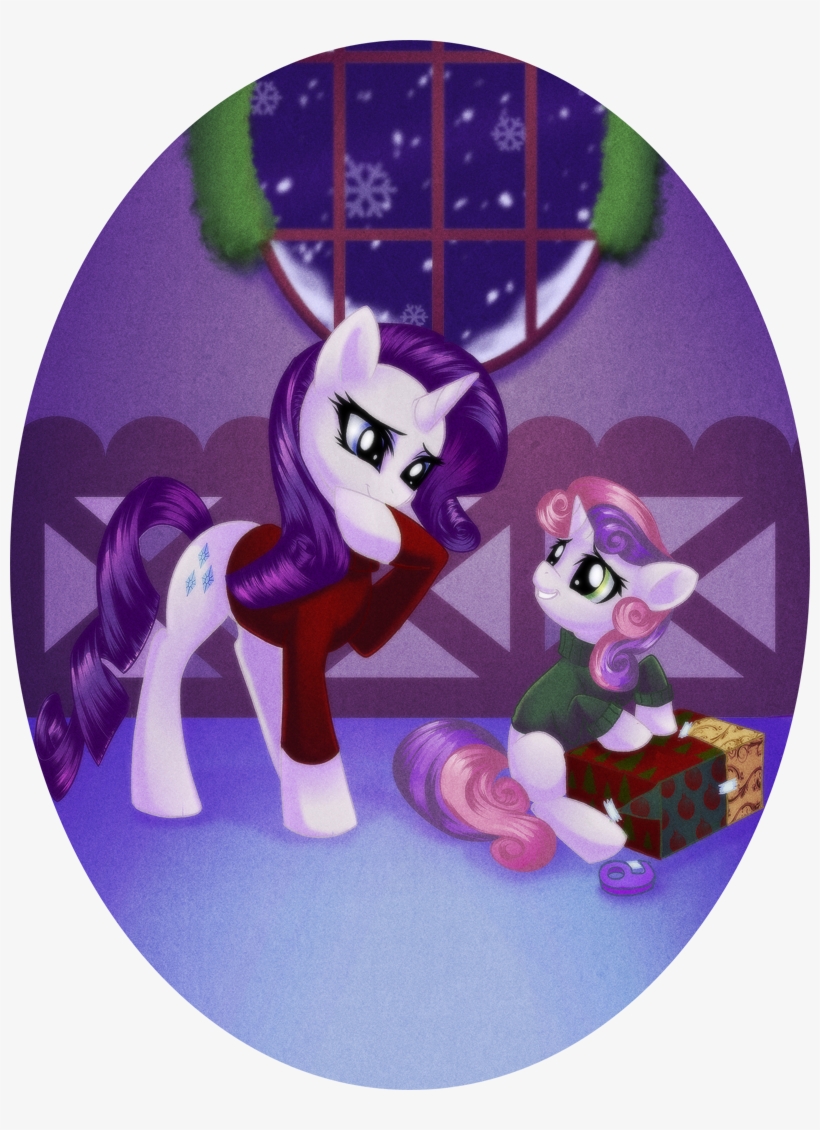 Rizcifra, Clothes, Duo, Present, Rarity, Safe, Sisters, - Rarity And Sweetie Belle Christmas, transparent png download