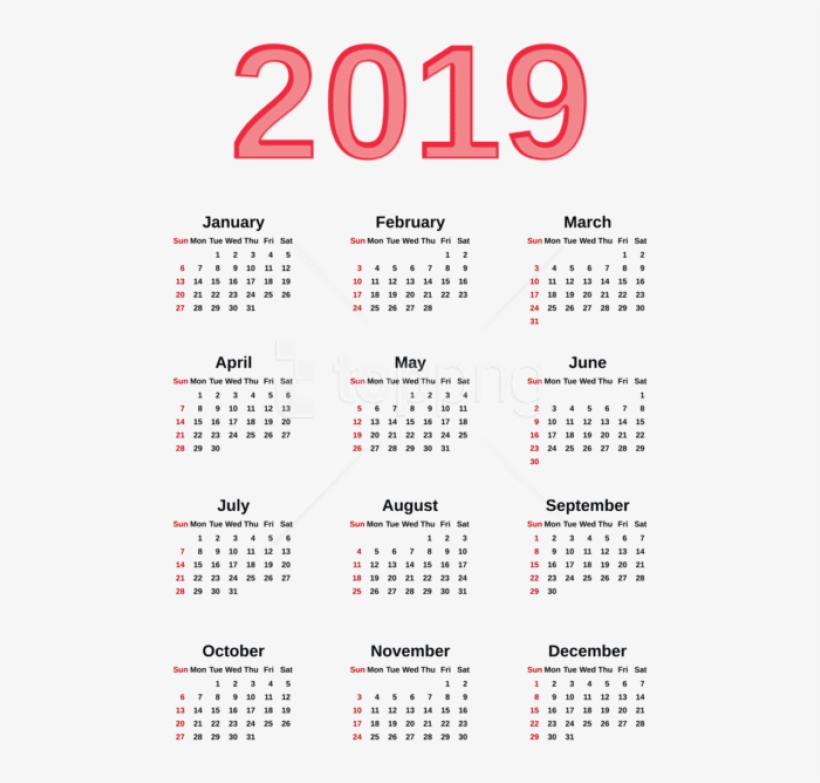 Free Png Transparent 2019 Calendar Png - Calendar Of Hk 2019, transparent png download