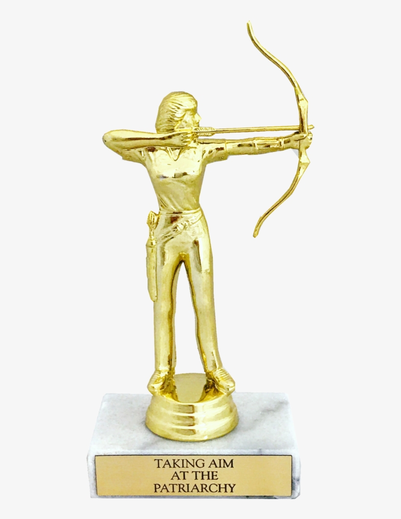 Taking Aim At The Patriarchy Trophy With Real Italian - Feminist Award, transparent png download